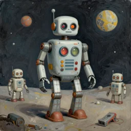 ( ( ( ( ( 1 9 5 0 s robot knome b 9 robot lost in space. muted colors. ) ) ) ) ) by jean - baptiste monge!!!!!!!!!!!!!!!!!!!!!!!!!!!!!!