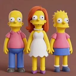 christina hendricks as the simpsons characters, 3 d render, blender,