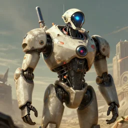 solarpunk digital illustration pathfinder robot from apex legends, portrait by james gurney and laurie greasley, concept art, cinematic composition, hyper realism, photorealistic, dramatic lighting, highly detailed, vintage sci - fi