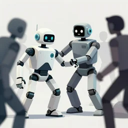 angry mob kicking a friendly robot, elegant, highly detailed, smooth, photoreal, sharp focus, illustration, beautiful, geometric, dmt trending on artstation, cinematic, artwork by wlop
