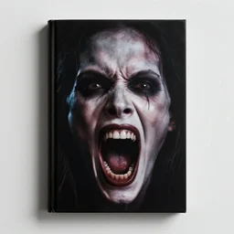 a book cover with a screaming human face on the surface, demonic, eerie, horror movie, evil dead themed
