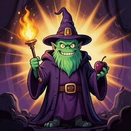 weird wizard 🍟 monster in a hand-drawn vector, svg, cult-classic-comic-style