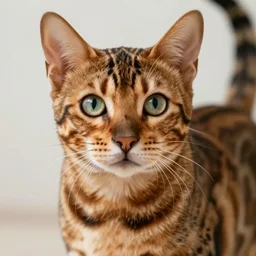 bengal cat, adult, beautiful fur, friendly, detailed, anime, takeshi koike - i