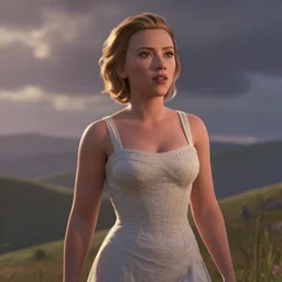 scarlett johansson in the style of a pixar