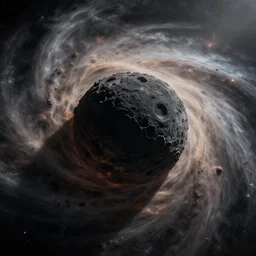 one colored black hole in the center with space around it , photorealistic, hyperrealism, cinematic, epic