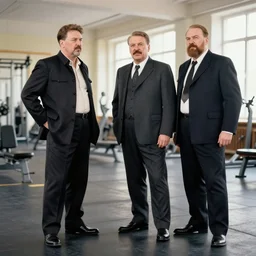 photo in color, stalin and lenin in the gym, clear photo