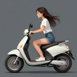 a girl is riding a motorbike, the space background, digital painting by Charlie Bowater hyperdetailed trending on artstation trending on deviantart