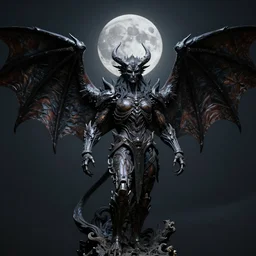 biomechanical batwing infernal majesty statue, intricate portrait artwork by carlos schwabe, h. r. giger, tom bagshaw, darius zawadzki, h. r. giger, very coherent artwork, dreamlike, darkness, noir, moonlit, dramatic, octane render, unreal engine, 8 k, high contrast