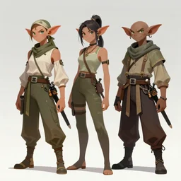 stylised concept art of a D&D kobold in alternate outfits