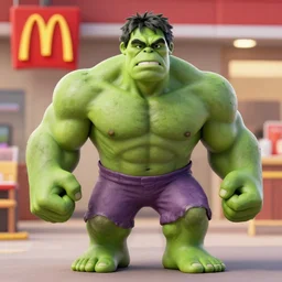 The Hulk as a Mcdonald’s employee
