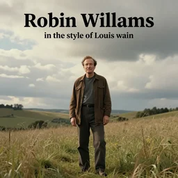 “Robin Williams in the style of Louis wain”