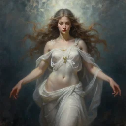 painting of a mystical goddess over the abyss, highly detailed, digital painting, artstation, concept art, smooth, sharp focus, illustration, art by gabriele dell otto, 8 k