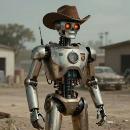 ( ( ( ( ( 1 9 5 0 s retro future robot android west world cowboy. muted colors. ) ) ) ) ) by jean - baptiste monge!!!!!!!!!!!!!!!!!!!!!!!!!!!!!!