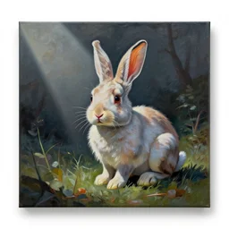 rabbit by jessica ng, acryliconcanvas, contemporaryart, cutecreepy