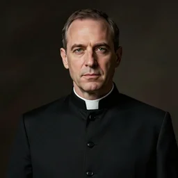 a hip priest, portrait, by hedi slimane