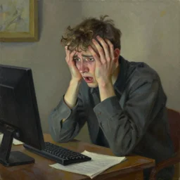 A Python programmer's despair, oil on canvas, 1973