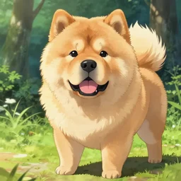 a chow chow, super detailed, by asano inio, scene
