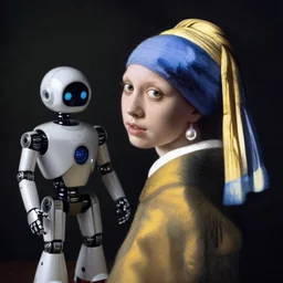 girl with the pearl earring as a robot, Vermeer