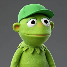 photorealistic 3 d gonzo muppet, styled bored ape yacht club nft, green cap, mutant features with fair skin, damaged and matted fur, wearing wayfinder sunglasses, white hoodie for clothes, wearing a gold medallion, hd, octane render