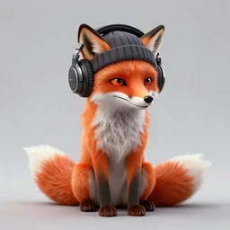 stoned fox with headphones and knitted cap, extremely detailed, sharp focus, wide view, full body pose, smooth, digital illustration, by james jean, by rossdraws, frank franzzeta, mcbess, sakimichan, brosmin, danton fadeev, steve simpson