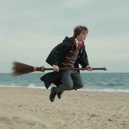 Luna Lovegood flying on a broom over the beach | 4K Filmic Shot, Harry Potter and the Goblet of Fire