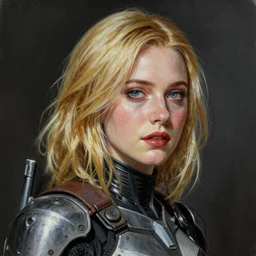 ultra realistic portrait painting of elle fanning in metal gear solid, art by frank frazetta, 4 k, ultra realistic, highly detailed, epic lighting