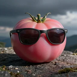 pink tomato head with sunglasses