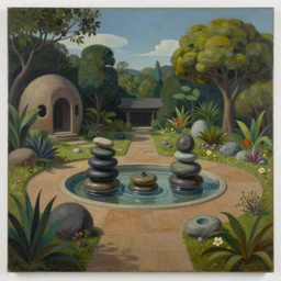 a surreal cognitive illusion in an african zen garden by oleg shupliak and jeffrey smith, oil on canvas, afrofuturism, surrealism