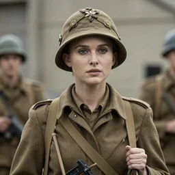 natalie portman as a ww2 vet, photoreal