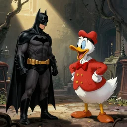 Batman talking with a Donald Tramp