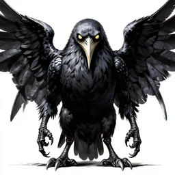 raven monster, symmetrical, highly detailed, digital art, sharp focus, trending on art station, kentaro miura manga art style