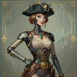 (((((2050s art deco servant android robot pirate wench art art deco art deco art deco art deco. muted colors.))))) by Jean-Baptiste Monge !!!!!!!!!!!!!!!!!!!!!!!!!!!