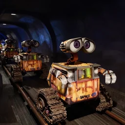 theme park dark ride for Wall-E, interior photo, theme park blog