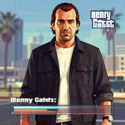 portrait of (((((Benny Gantz Defense Minister of Israel)))))!!!!! as a GTA v character. GTA v loading screen illustration by martin ansin, matt bors