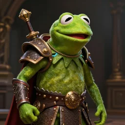 kermit the frog as a buffed up orc like warrior, ultrarealistic, dramatic lighting, electrical details, high details, 4 k, 8 k, best, accurate, trending on artstation, artstation, photorealism, ultrarealistic, digital painting, style of peter mohrbacher, caravaggio, boris vallejo