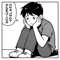 a sad, fearful guy by daniel clowes, comic, black and white