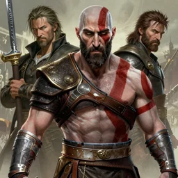 a highly detailed beautiful portrait of matthew mcconaughey as kratos, by gregory manchess, james gurney, james jean