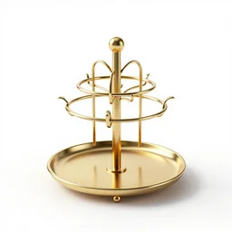 gilded spice rack, clean 3d render, octane render, isolated on a pure white background, centered, entire object in frame, sharp focus, soft studio lighting