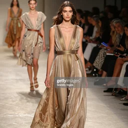 award winning photography of designer women's fashion dress themed to the Burning Bush in the Bible, high detail shot, fashion show, gettyimages