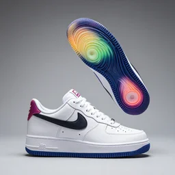 Floating Nike Air with RGB soles, promo shot, packshot, studio shot