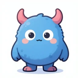 cute little meatball monster, Digital Art