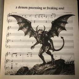 experimental sheet music for a piece called a demon possessing ur freaking soul