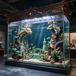 extremely detailed ornate stunning beautiful futuristic aquarium