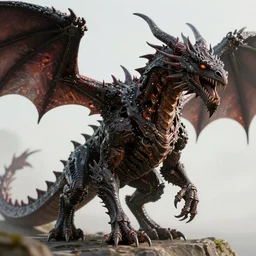 a huge dark dragon, ominous, photorealistic, realistic, ultra detailed, fine detail, biomechanic, depth of field, photography, photorealistic, octane, 8 k, high definition, artstation