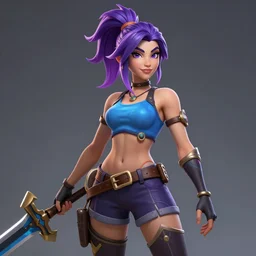 skin concept art of pretty Arcade Akali (League of Legends) in KDA music video. 3d render, octane render, game art, realistic, highly detailed, trending on artstation, 4k, trending on artstation, pixar, cgsociety, unreal engine 5, redshift render, trending on artstation, blender, behance, cg