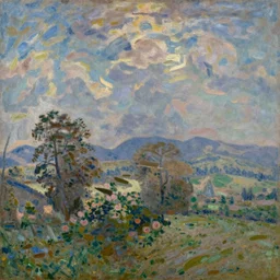 a beautiful landscape, by claude monet