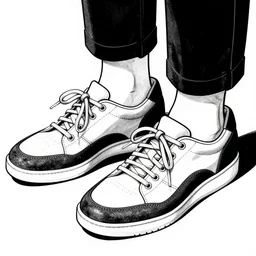 shoes drawed by junji ito black and white