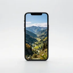 miniature smartphone, studio product photography, isolated on a pure white background, centered, entire object in frame, sharp focus, soft studio lighting