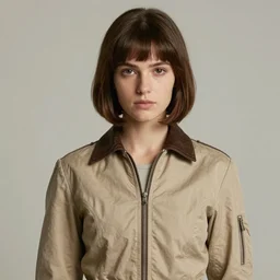 youthful slavic blade runner demure, exquisite features, feminine cut, 1 9 7 0's frontiers in flight suit,