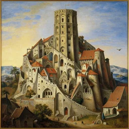 painting of the Tower of Babel, by Aleksander Rostov